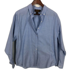 Eddie Bauer Blue Button Down Long Sleeve Career Shirt Women's Size 12
